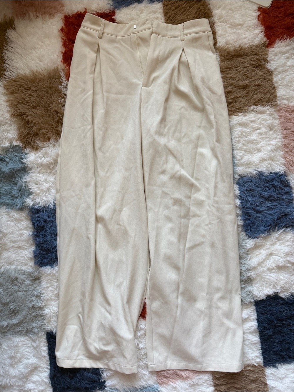 Cider Cream Wide-Leg Dress Pants